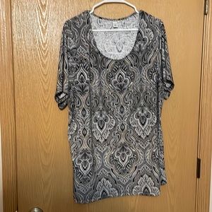 Black and White Texted Blouse